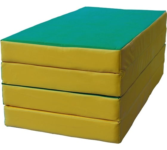 Изображение товара Складной мат КМС № 5 100x200x10 см, 3 сложения, зелёно/жёлтый 1963