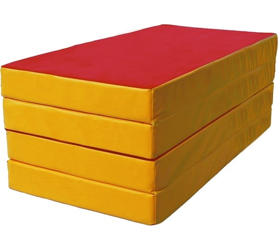 Изображение товара Складной мат КМС № 5 100x200x10 см, 3 сложения, красно/жёлтый 1964