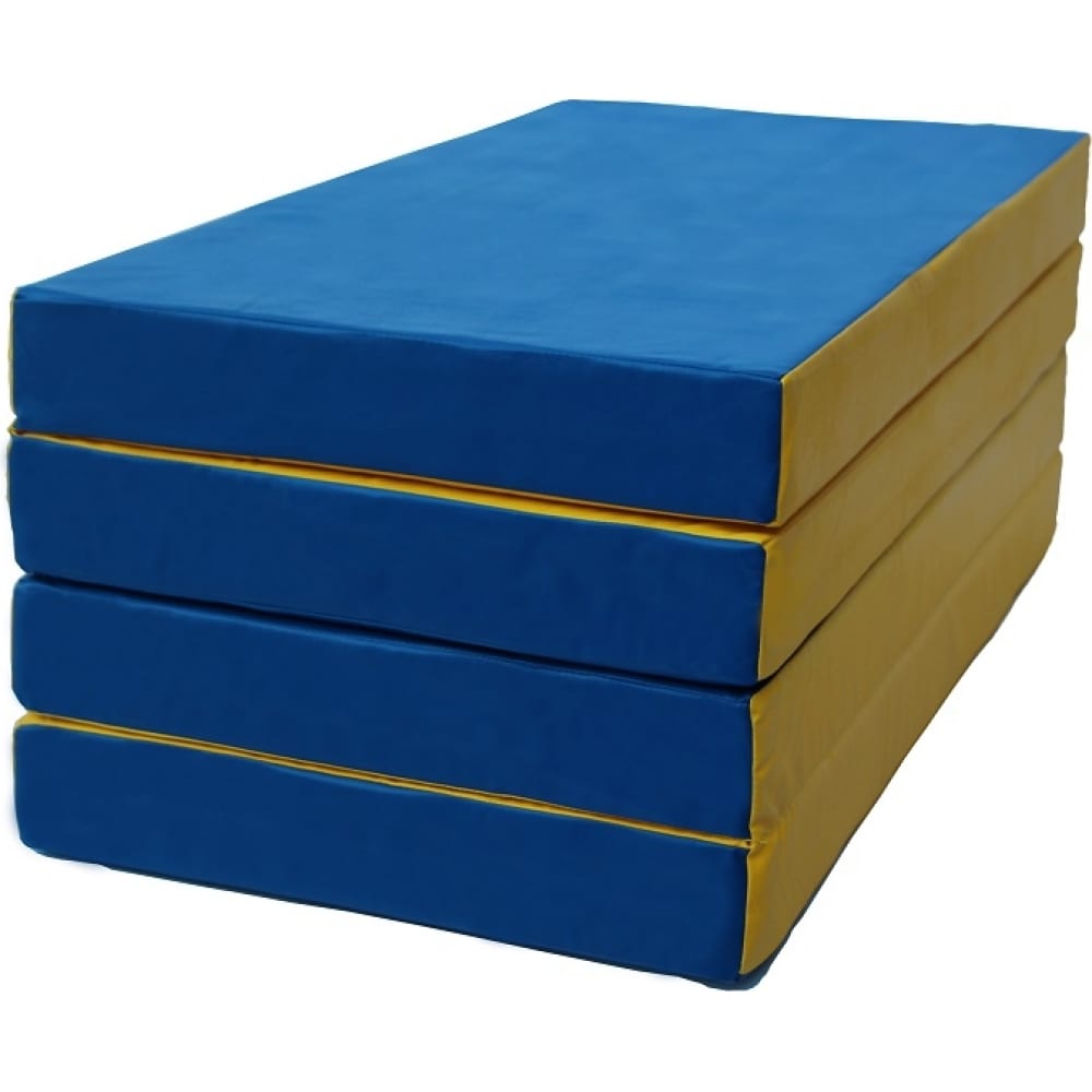 фото Складной мат кмс № 5 100x200x10 см, 3 сложения, сине/жёлтый 116