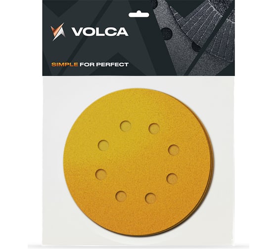 Изображение товара Диск шлифовальный на бумажной основе Sapphire 10 шт, 125 мм, 8 отверсий, P 100 VOLCA 10110114010