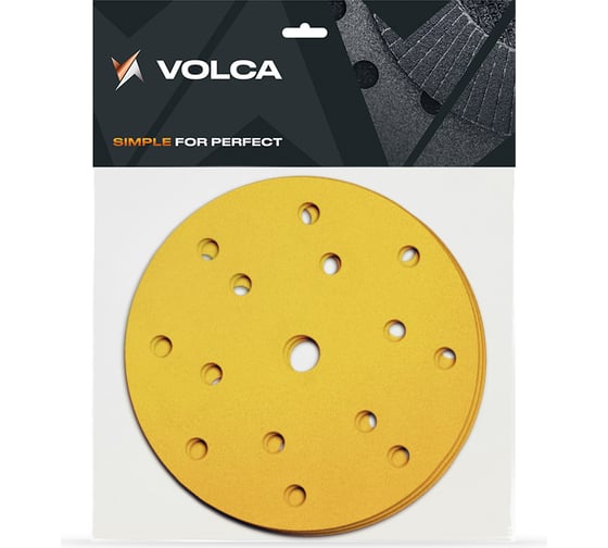 Изображение товара Диск шлифовальный на бумажной основе Sapphire 10 шт, 150 мм, 15 отверсий, P 150 VOLCA 10110224015