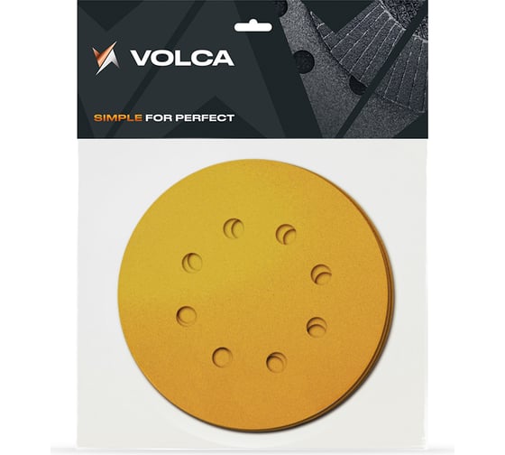 Изображение товара Диск шлифовальный на бумажной основе Sapphire 10 шт, 125 мм, 8 отверсий, P 220 VOLCA 10110114022