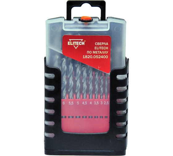 Изображение товара Набор сверл по металлу HSS-G (19 шт; 1-10 мм) Elitech 1820.052400