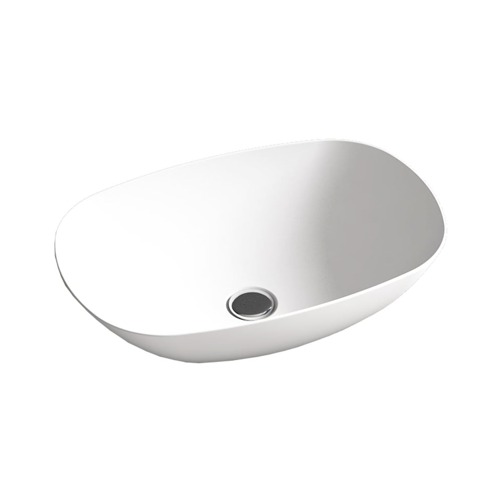 Изображение товара Раковина из искусственного камня VINCEA 540x360x150 овальная белая матовая
