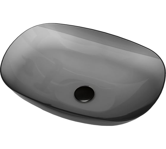Изображение товара Прозрачная раковина VINCEA 540x360x150, накладная, черный VBS-6T12B
