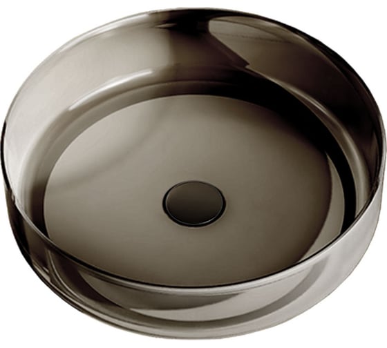 Изображение товара Прозрачная раковина VINCEA 450x450x130, накладная, черный VBS-6T16B