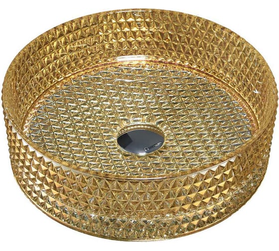 Изображение товара Стеклянная раковина VINCEA 400x400x125, накладная, золото VBS-5GL05