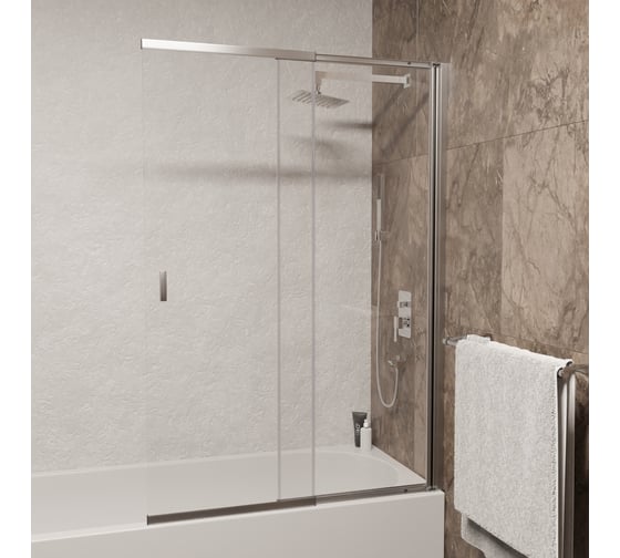 Изображение товара Шторка на ванну RGW 100x150 SC-40 Хром/Прозрачное/4 мм (60-100) 03114010-11