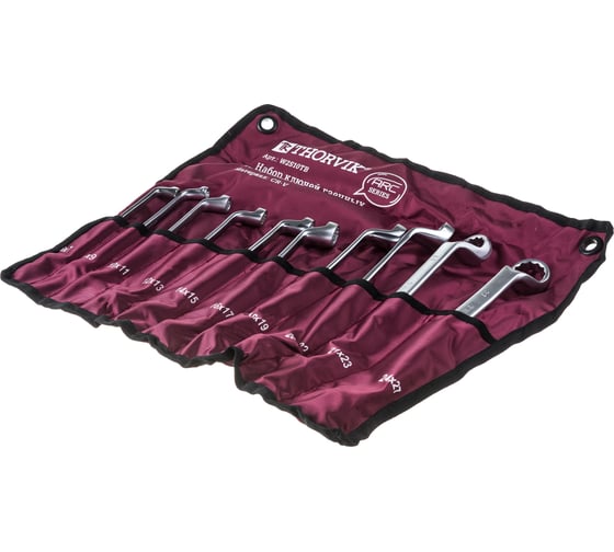 Изображение товара Набор гаечных накидных изогнутых ключей Thorvik W2S10TB серии ARC, 6-27 мм, 10 предметов 52619