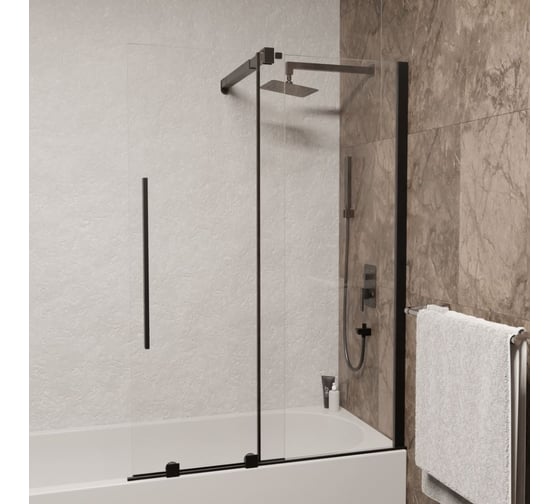 Изображение товара Шторка на ванну RGW 100x150 SC-47 B Чёрный/Прозрачное/6 мм 41114710-14