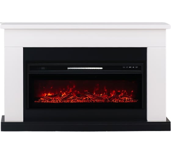 Изображение товара Каминокомплект ELEKAM bolton с очагом pulsar 38 белый с черным (разборный) 100068