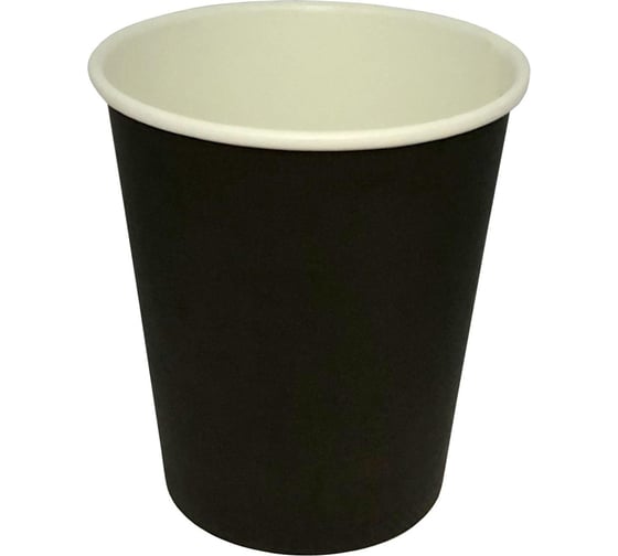 Изображение товара Одноразовый бумажный однослойный стакан Комус d-80мм, 250мл, черный, 75шт 864625
