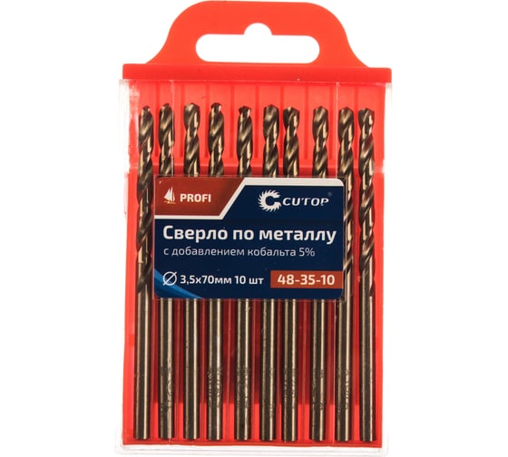 Изображение товара Сверло по металлу Profi (10 шт; 3.5х70 мм; Р6М5К5) CUTOP 48-35-10