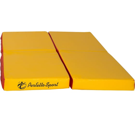 Изображение товара Складной мат Perfetto sport № 11 100х100х10 см, 4 сложения, красно/жёлтый СГ000002630
