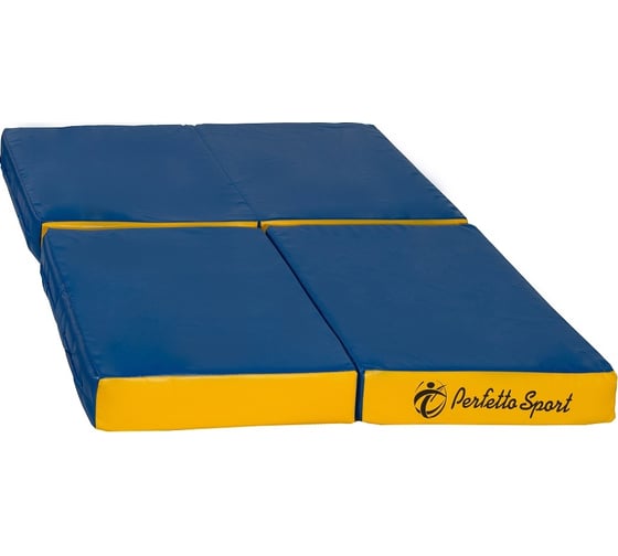 Изображение товара Складной мат Perfetto sport № 11 100х100х10 см, 4 сложения, сине/жёлтый СГ000002631