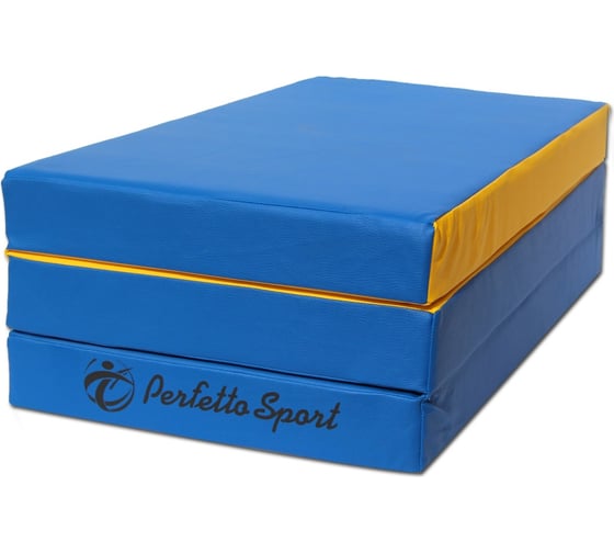 Изображение товара Складной мат Perfetto sport № 4, 100х150х10 см, сине/жёлтый СГ000000402