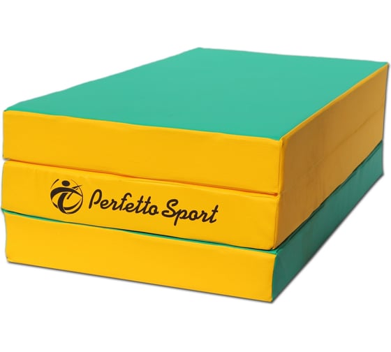 Изображение товара Складной мат Perfetto sport № 4, 100х150х10 см, зелёно/жёлтый СГ000000400