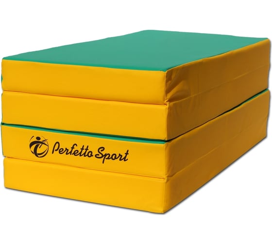 Изображение товара Складной мат Perfetto sport № 5 100х200х10 см, 3 сложения, зелёно/жёлтый СГ000000403