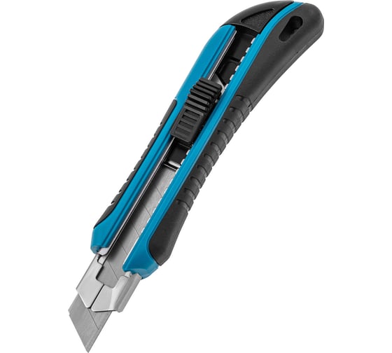 Изображение товара Нож 170 мм обрезиненный ABS - корпус, выдвижное сегментное лезвие 18 мм GROSS 78893