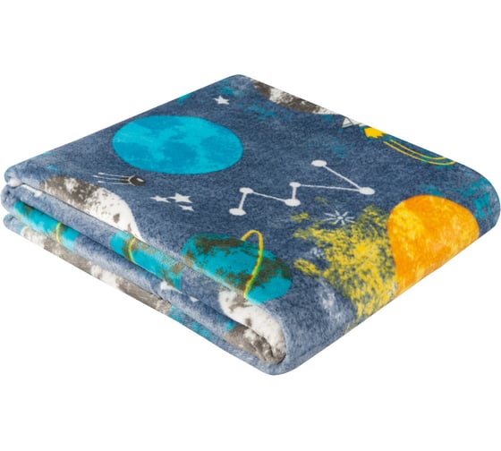 Изображение товара Покрывало-плед для детей Guten Morgen Велсофт, Космос, 150x200 см ПФ-Косм-150-200