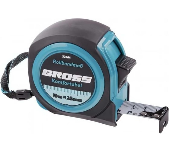 Изображение товара Рулетка Komfortabel, 10 м х 25 мм обрезиненный корпус GROSS 32564