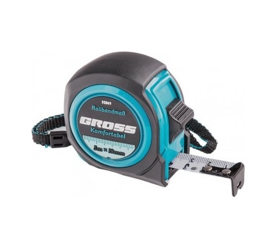 Изображение товара Рулетка Komfortabel, 5 м х 19 мм обрезиненный корпус GROSS 32561