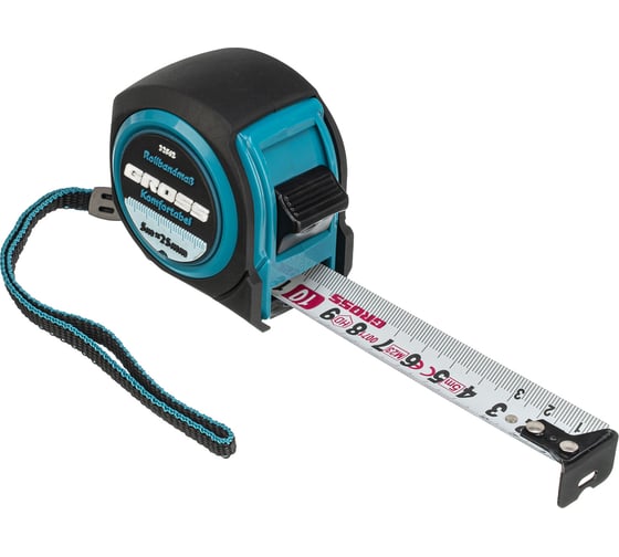 Изображение товара Рулетка Komfortabel, 5 м х 25 мм обрезиненный корпус GROSS 32562