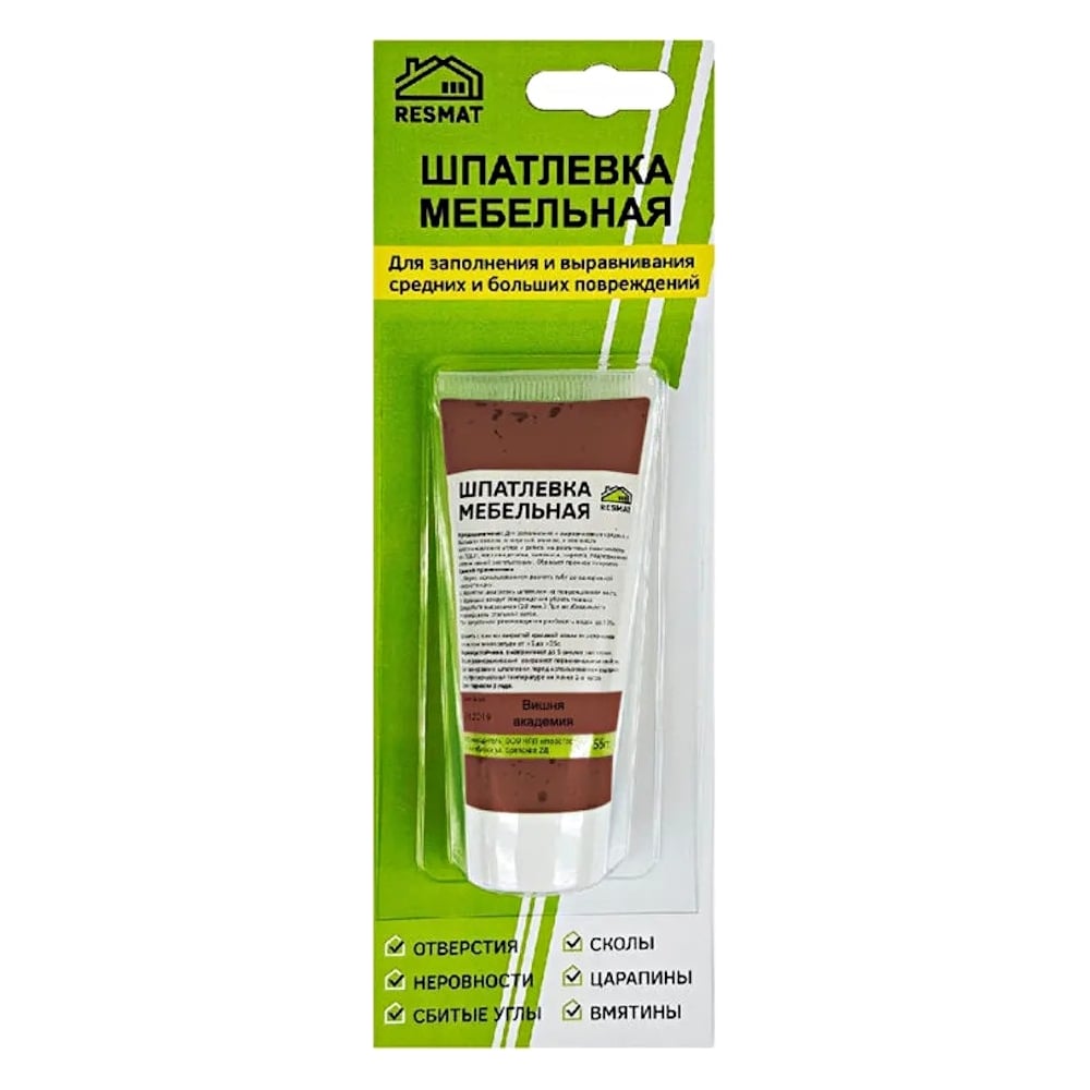 Изображение товара Мебельная шпатлевка Resmat цвет вишня академия 55 г арт 2408