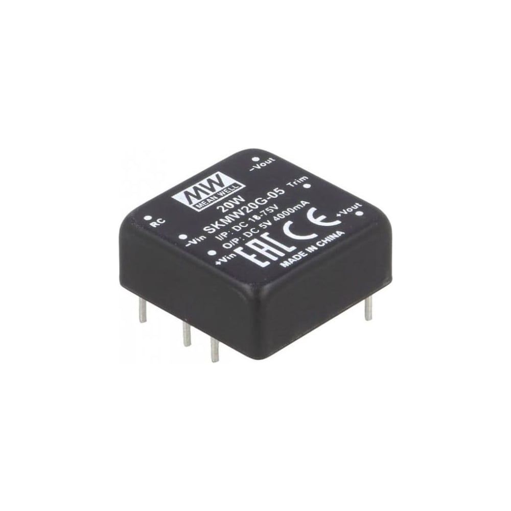 Изображение товара Преобразователь Mean Well DC-DC SKMW20G-05 5В 4А промышленный