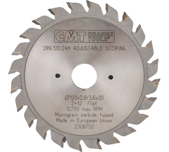 Изображение товара Диск пильный подрезной регулируемый (120x20x2.8-3.6 мм; Z=12+12) CMT 289.120.24H
