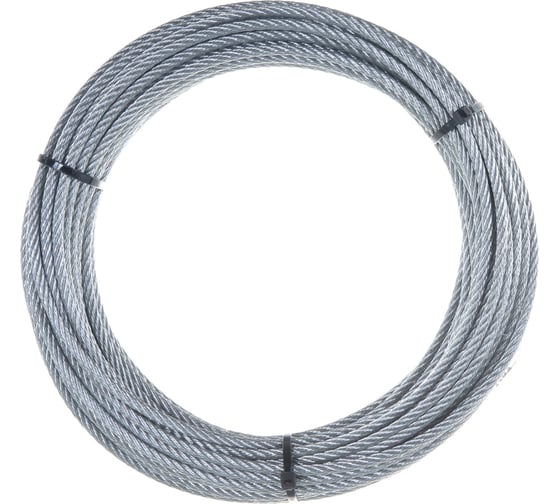 Изображение товара Стальной трос для растяжки DIN 3055 5,0 мм упак. 20м-накл. Tech-Krep 127934