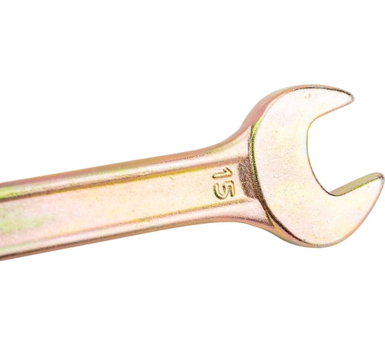 Изображение товара Рожковый ключ, 14x15 мм, желтый цинк СИБРТЕХ 14308