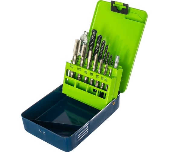 Изображение товара Набор сверл и метчиков 15шт СИБРТЕХ 77305