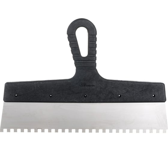 Изображение товара Шпатель из нержавеющей стали СИБРТЕХ 300 мм, зуб 6x6 мм, пластмассовая ручка 85467