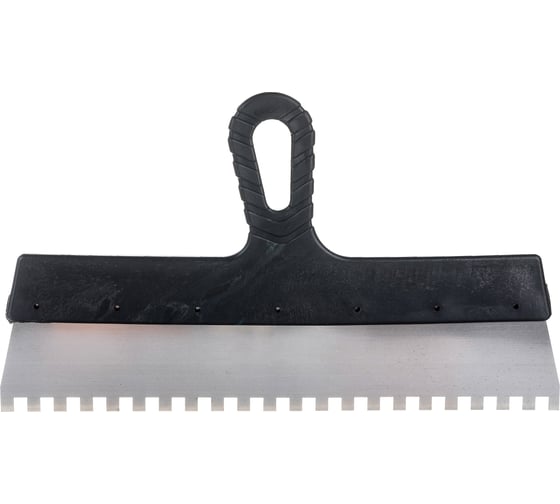 Изображение товара Шпатель из нержавеющей стали СИБРТЕХ 350 мм, зуб 8x8 мм, пластмассовая ручка 85477