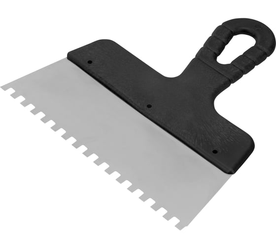 Изображение товара Шпатель из нержавеющей стали, 200 мм, зуб 6x6 мм, пластмассовая ручка СИБРТЕХ 85464