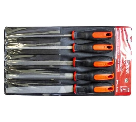 Изображение товара Набор разнопрофильных напильников Forsage 5 предметов, плоский, треугольный, круглый, полукруглый, квадратный 320мм, на полотне F-5056(9758)