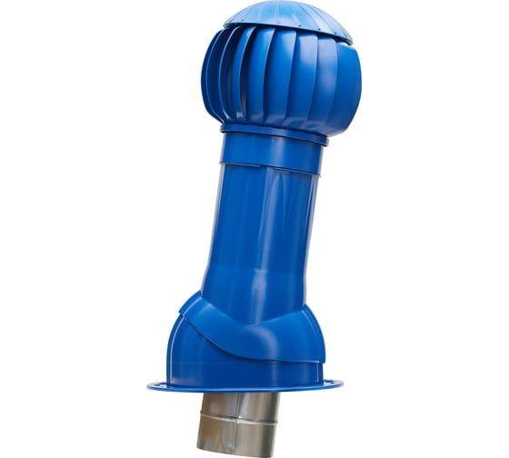 Изображение товара Комплект вентиляции для фальцевой и готовой кровли из битумной черепицы + кольцо гидрозатвора Gervent синий КБИТ+КГ/син