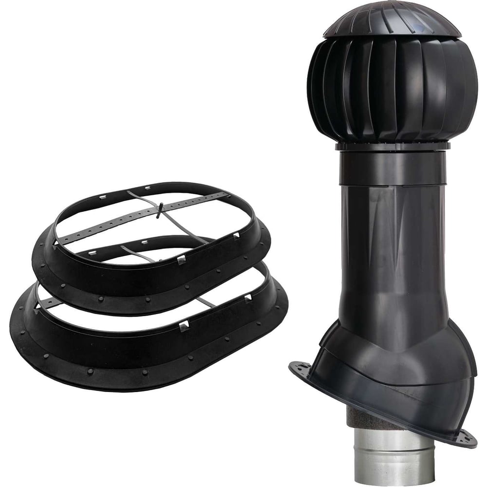 Изображение товара Комплект вентиляции для кровли из битумной черепицы Gervent черный с гидрозатвором