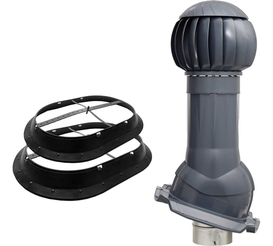 Изображение товара Комплект вентиляции ПРОФ 20 + кольцо гидрозатвора Gervent графит КП20+КГ/граф