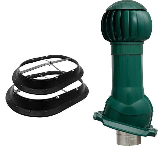 Изображение товара Комплект вентиляции ПРОФ 20 + кольцо гидрозатвора Gervent зеленый КП20+КГ/зел
