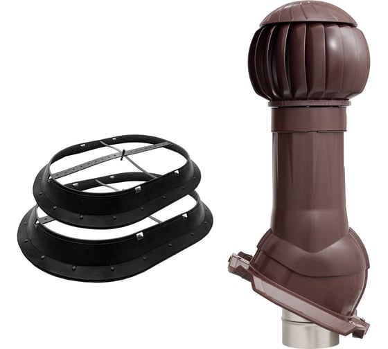 Изображение товара Комплект вентиляции ПРОФ 20 + кольцо гидрозатвора Gervent коричневый КГ20+КГ/кор