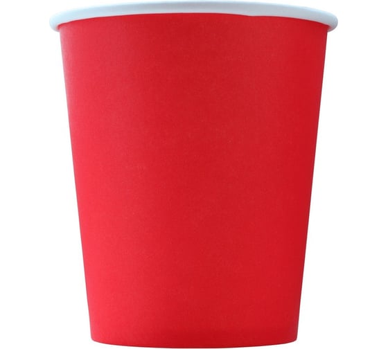 Изображение товара Одноразовый стакан Комус бумажный, 1 слой, d-80 мм, 250 мл, красный, 75 шт. 1033895