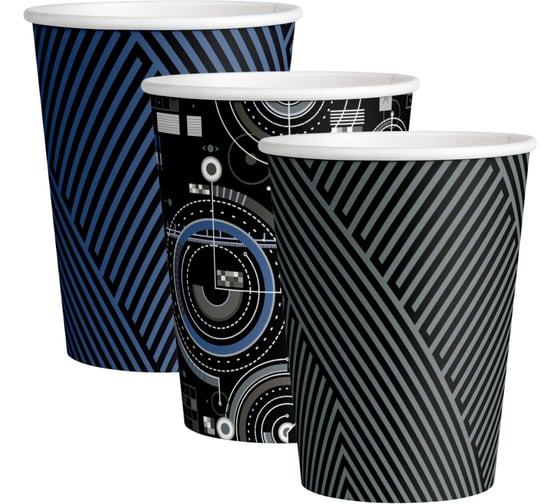 Изображение товара Одноразовый стакан Комус бумажный, 1 слой, 350 мл, d-90 мм, механизмы mix, 50 шт. 1820103