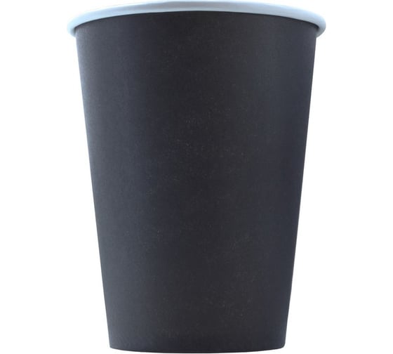 Изображение товара Одноразовый стакан Комус бумажный, 1 слой, d-90 мм, 400 мл, черный, 50 шт. 1033894