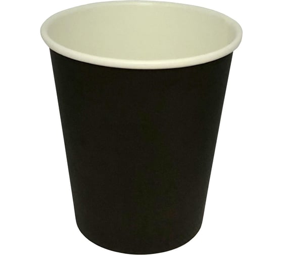 Изображение товара Одноразовый стакан Комус бумажный, 1 слой, d-90 мм, 300 мл, черный, 50 шт. 864626