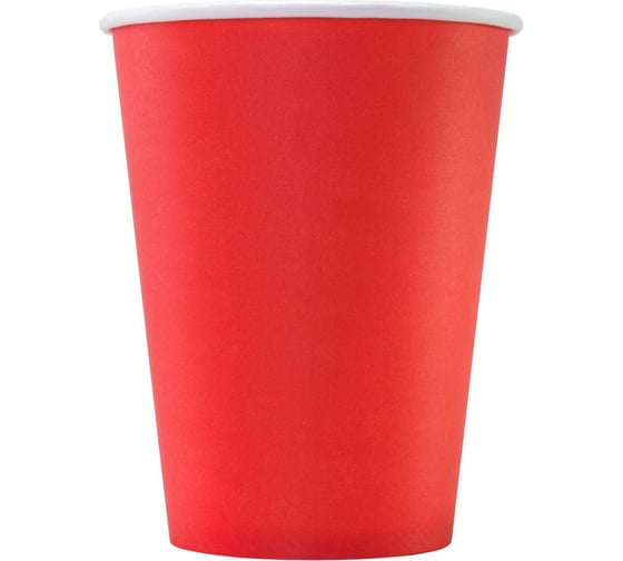 Изображение товара Одноразовый стакан Комус бумажный, 1 слой, d-90 мм, 300 мл, красный, 50 шт. 1033896
