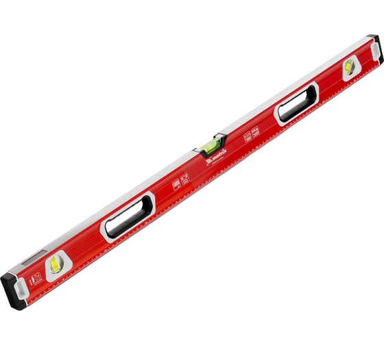 Изображение товара Алюминиевый магнитный фрезерованный уровень MATRIX 3 глазка, двухкомпонентные рукоятки, 1000 мм 34733