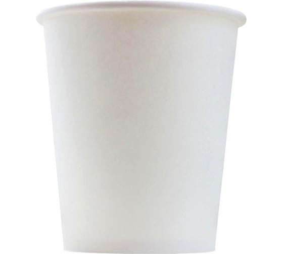 Изображение товара Одноразовый стакан Комус бумажный, 1 слой, d-80 мм, 250 мл, белый, 50 шт. 1039207