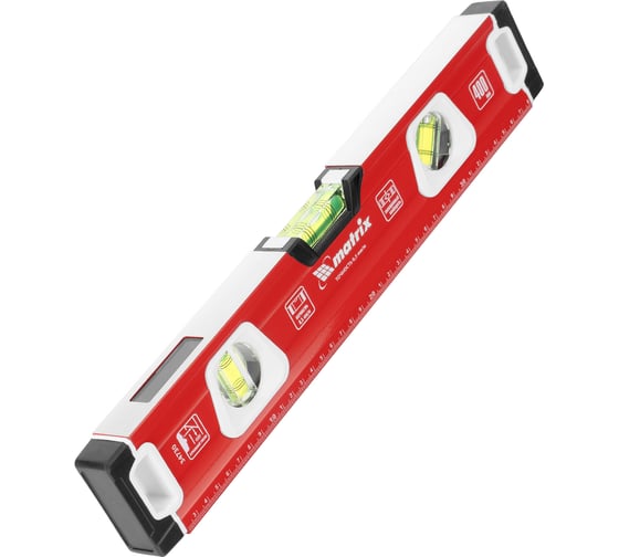 Изображение товара Алюминиевый магнитный фрезерованный уровень MATRIX 3 глазка, 400 мм 34730